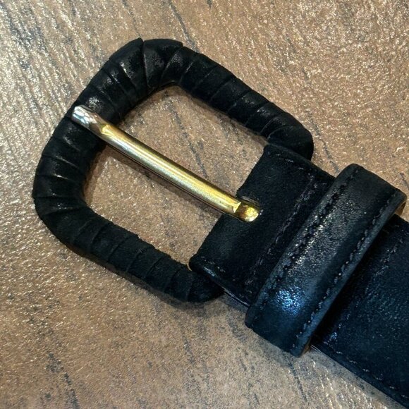 Giorgio Armani Vintage Black Suede Leather Detail Fashion Belt Size 32 main image 9